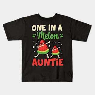 One In A Melon Auntie Funny Watermelon Kids T-Shirt